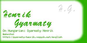 henrik gyarmaty business card
